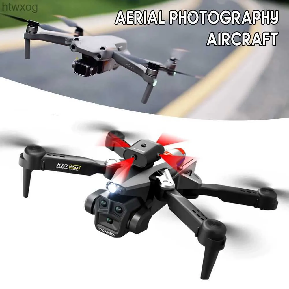 Drones HD Triple Camera Aerial-Drone com luz 360 Flip Speed ​​Ajuste Quadcopters para viagens ao ar livre YQ240201