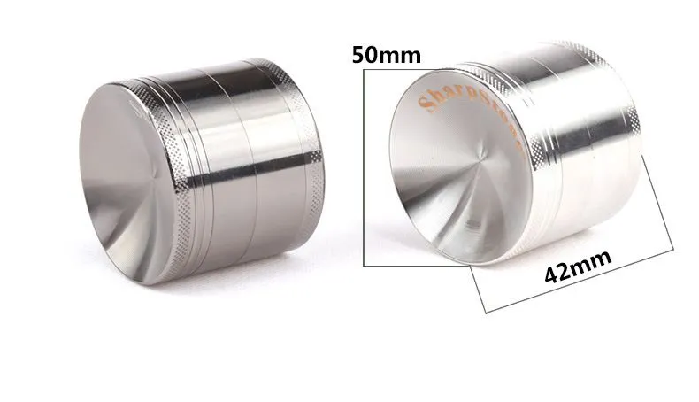 Sharpstone Grinder Zinc Alloy 4 Layers Herbal Grinder Diameter 50mm Concave Bowl Cover Silver and Gun-black Colors