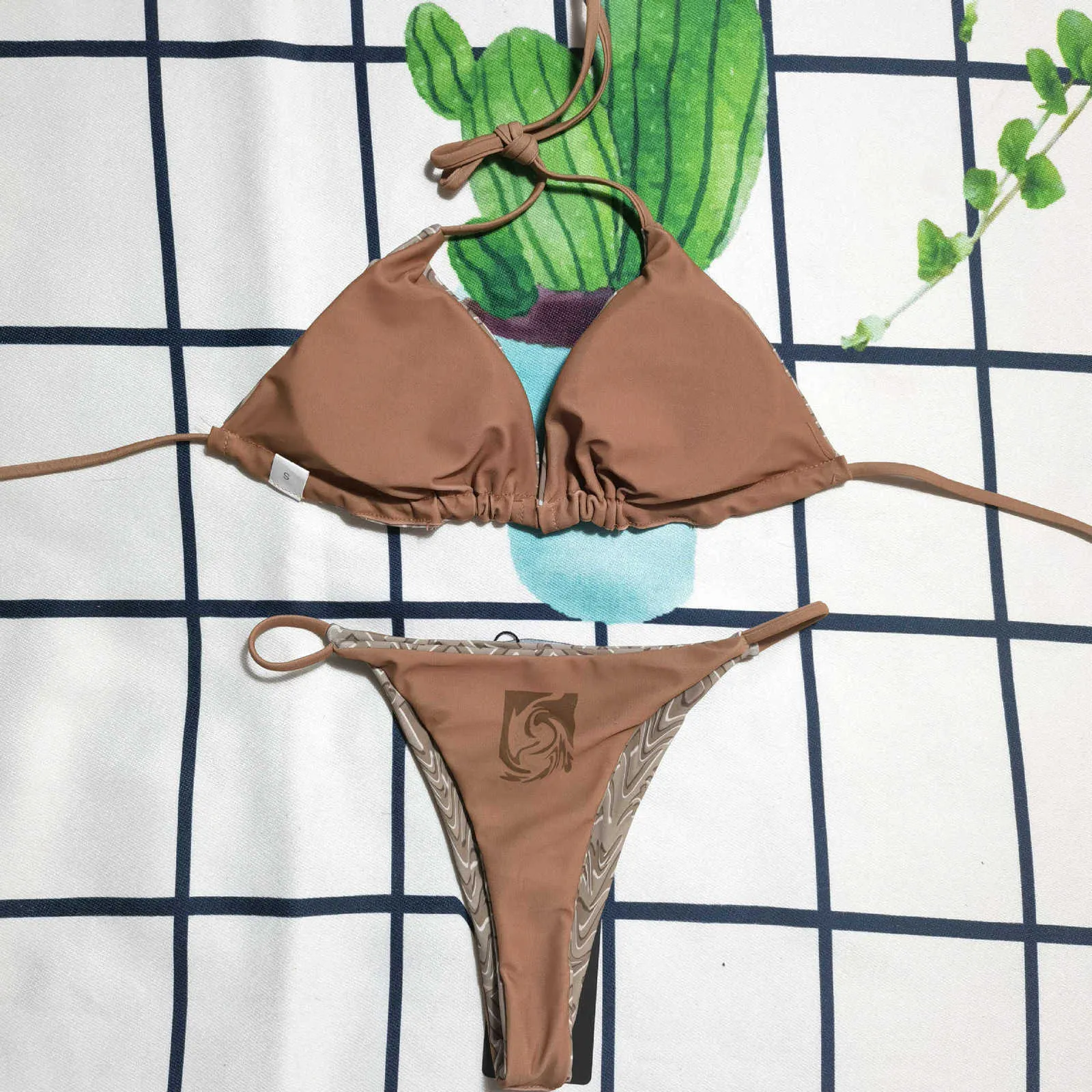 Kadın Trailsits Designer Marka Mayo F Mektup Baskılı Bikini Üçgen Çanta Seksi Moda 84LW