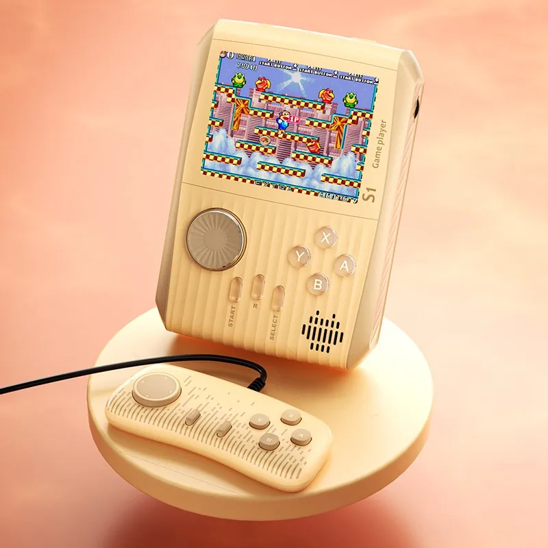 S1 Mini consoles de jeux vidéo portables intégrées à 666 jeux Joueurs de jeu rétro Console de jeu hôte deux rôles manette de jeu cadeau d'anniversaire pour enfants et adultes livraison directe
