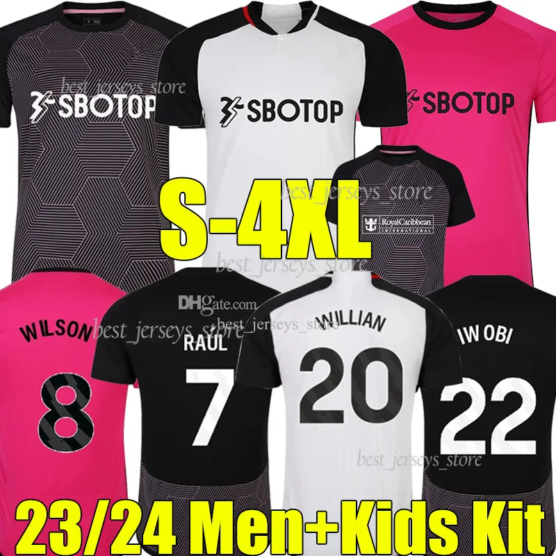 4XL 23/24 Willian Raul Soccer Jerseys 2023 2024 Vinicius Iwobi Mitrovic Andreas Solomon Cairney Wilson Muniz J. Palhinha Robinson Kids Kids Kit 3rd Football Shirt