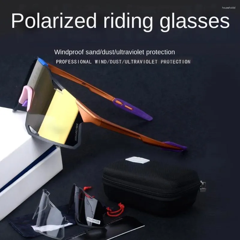 thumbnail image 2 of Polarized Cycling Sunglasses With 5 Interchangeable Lenses – UV400, Aviator Style, Unisex 2 of 4