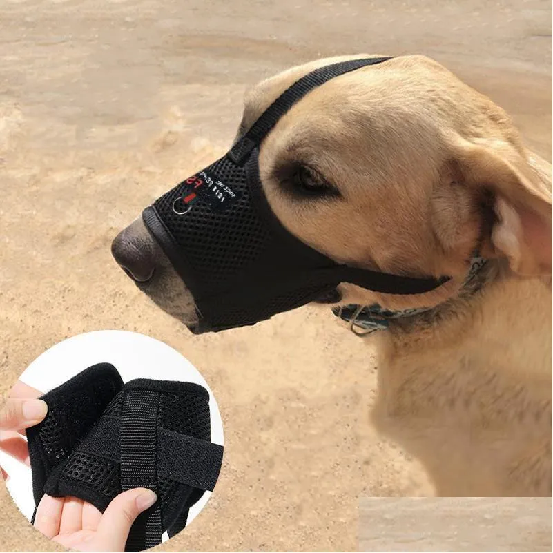 Dog Apparel Adjustable Muzzle Breathable Mouth Er Collar Anti Barking Pet Muzzles For Dogs Accessoriesdog Drop Delivery Dhykd