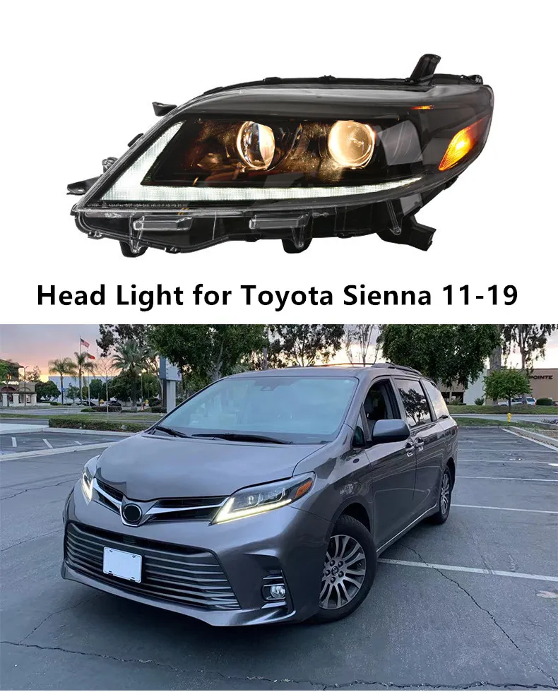 Hoofd Licht voor Toyota Sienna Led-dagrijverlichting 2011-2019 DRL Richtingaanwijzer Dual Beam Lamp Lens auto Styling