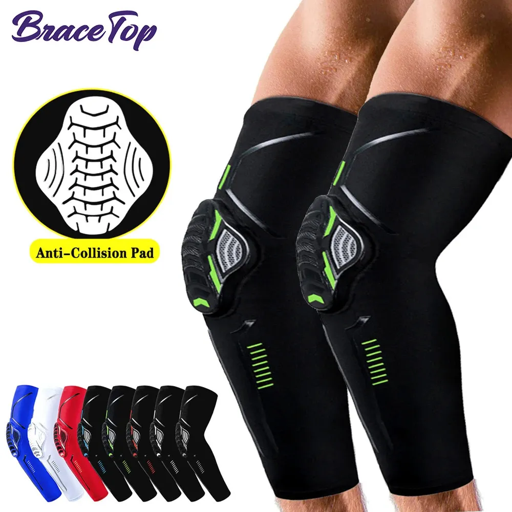 BraceTop 1Pair Sports Anticollision Elbow Pads Compression Arm Sleeves Protector Basketball Football Cycling Knee Support Guard 240130