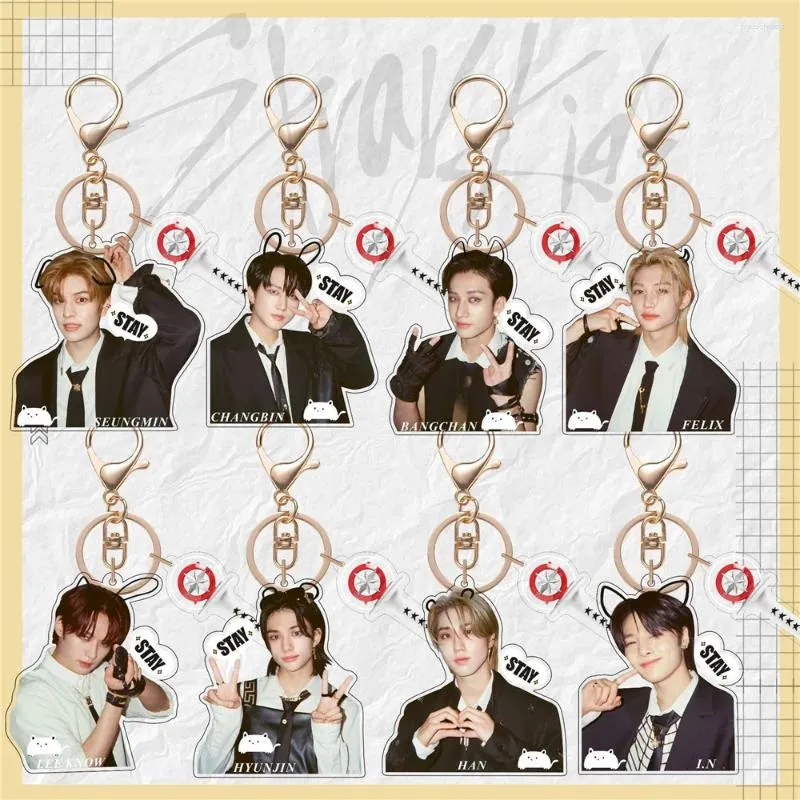 Keychains Kpop Stray Kids Keychain Keyring Bag Pendant Hyunjin Felix Bangchan Han Seungmin Accessories