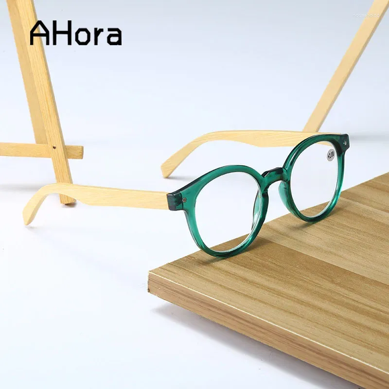 サングラスAhora 2024 Europeamerica Reading Glasses Womenmen Wood Legh Perbyopia Eyeglasses Iewear 1.0 1.5 2.0 2.5 3.0 3.5