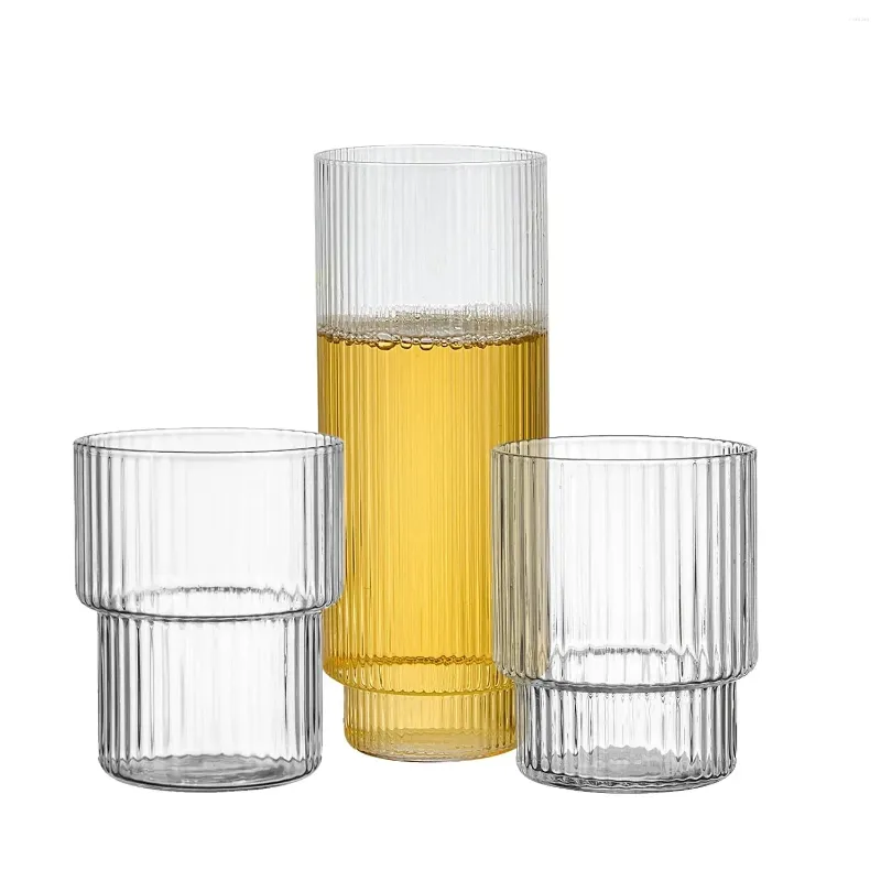 Wine Glasses 1Pcs American Coffee Mug Heat-Resistant Glass Cups Transparent Tea Water Cup For Drinking Milk Beertea Juice Tumblers Gifts