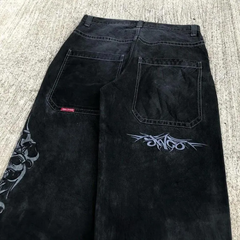 Damenjeans mit hoher Taille, Y2K-Baggy-Kleidung, Streetwear, Denim, weites Bein, Jea, Cargohose, bedruckt, amerikanische Mode