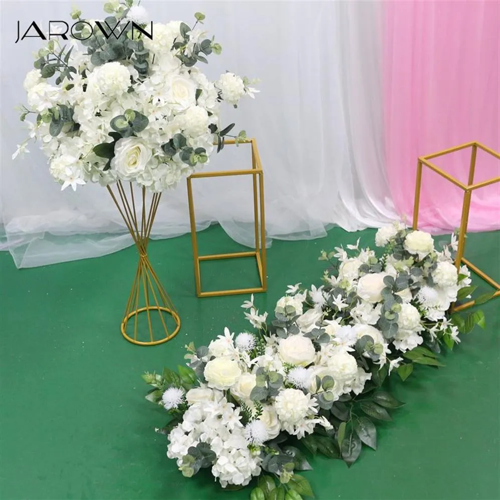 Jarown Wedding 100cm Flower Row Arranch Flower Stage Road Lead Flower Weddingシーンレイアウトパーティー装飾Floral Y20010268I