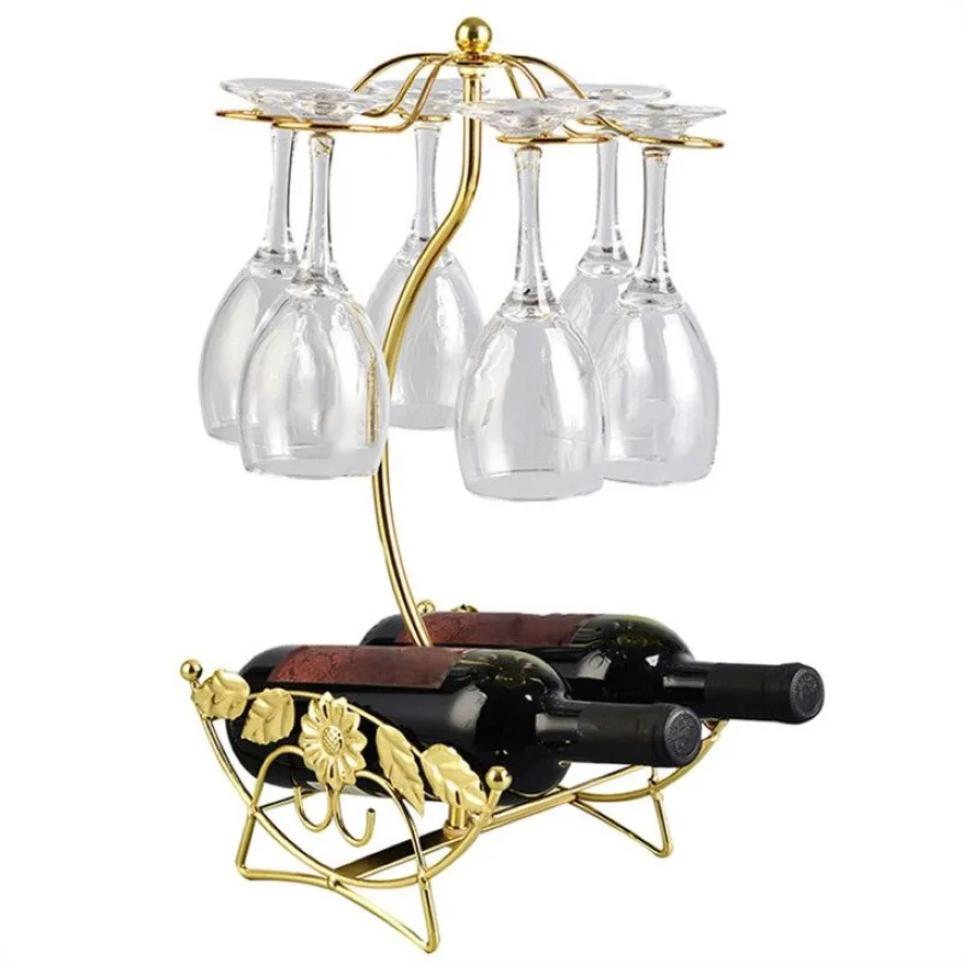 Vinställ Vinflaskhållare Glass Cup Holder Display Champagne Bottles Stand Hanging Drinking Glasses Stemware Rack Shelf PreorR282Y
