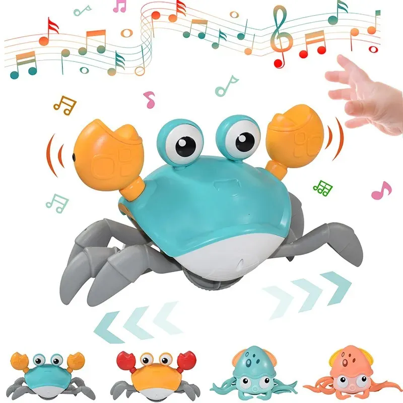 Enfants Induction Escape Crawling Crabe Poulpe Jouet Bébé Électronique Animaux Jouets Musicaux Éducatif Enfant En Mouvement Jouet Cadeau De Noël 240129
