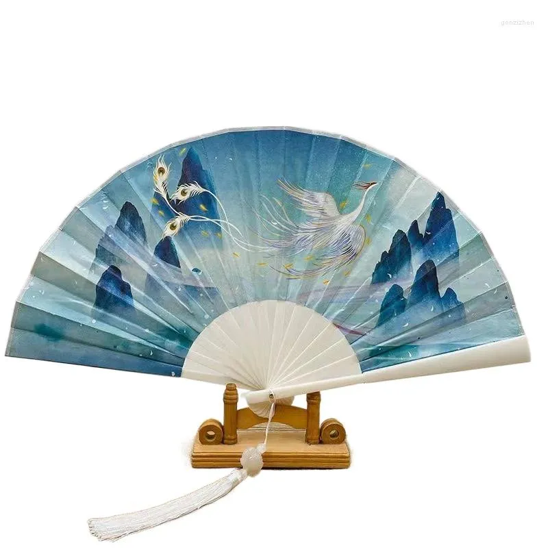 Decorative Figurines Summer Cool Folding Fan Couple Models Chinese Classical Handheld Hanfu Matching Po Props Ventilador Cultural Craft Gift