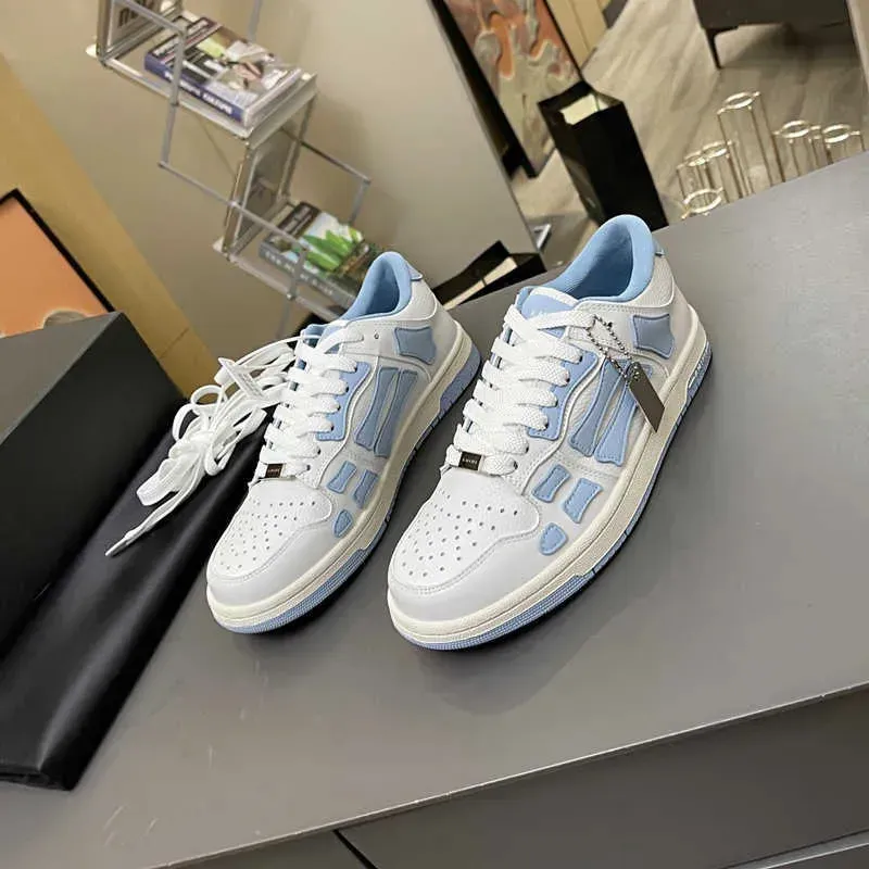 Designer Casual Chaussures Skel Top Low Cuir Sneaker Hommes Femmes Light Bone Chaussure Blanc Lilas Lime Bleu Rose Orange Pupple Noir Baskets Mode Marque Chaussure