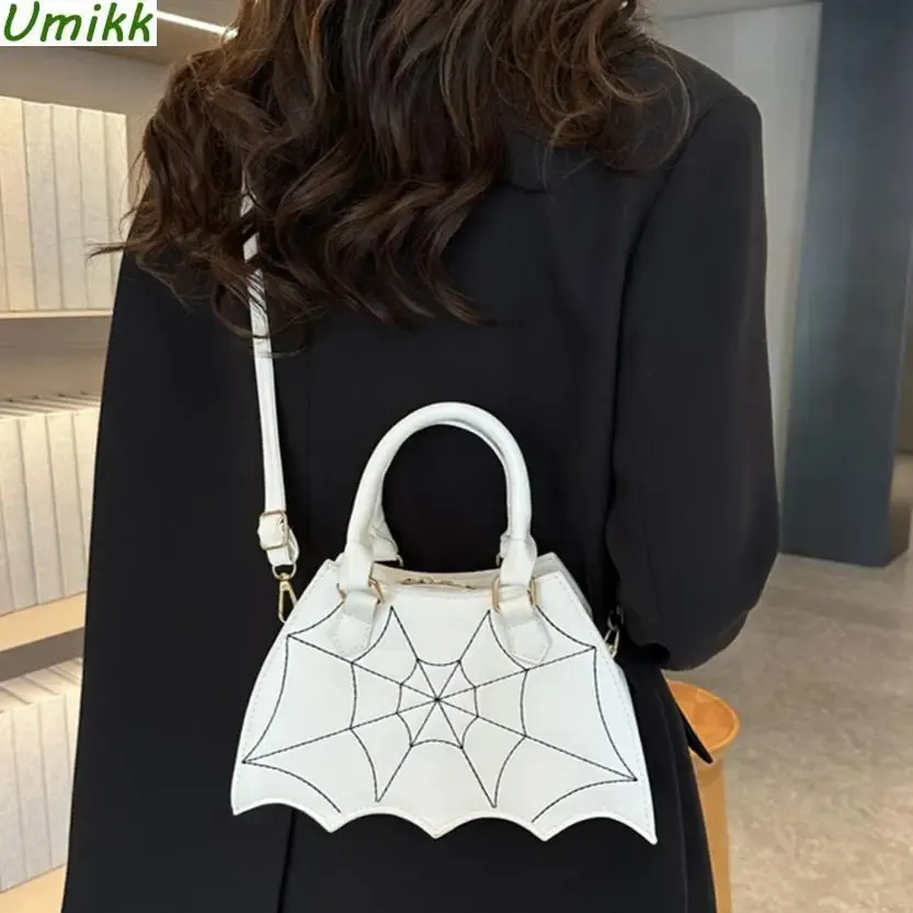 Yaratıcı Şık Pu Deri Küçük Omuz Çantası Trendi Yarasa Kanat Üst Kılıf Çantaları Moda Cadılar Bayramı Ders Dış Crossbody Çanta Çanta 240130