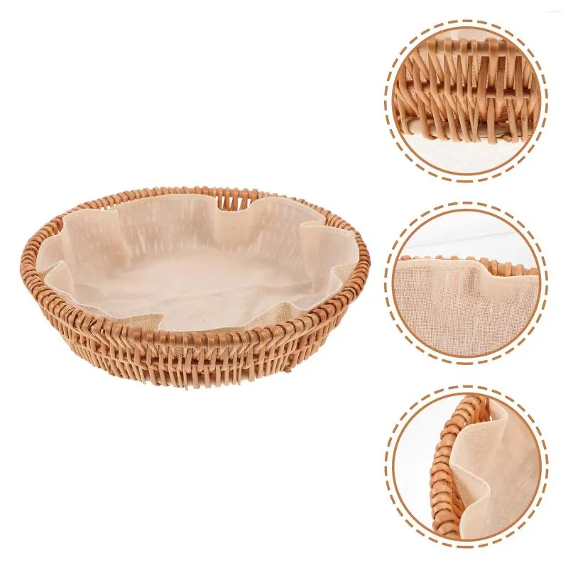 Dinnerware Sets Bun Basket Wicker Woven Bread Baskets For Serving Household Container Tray Kitchen Table To Weave