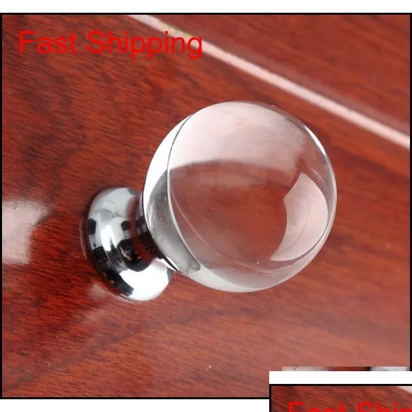 Poignées Poignées Poignées Pls 20Mm 25Mm 30Mm 40Mm Verre Der Cabinet Boutons Sier Chrome Cristal Boule Commode Porte Qylapi Dhseller2010 Drop Dhw0X