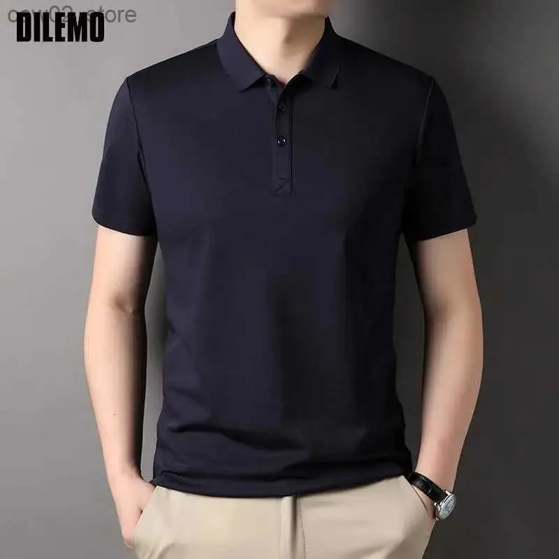 T-shirts pour hommes Top Grade 2,5% Soie de mûrier Nouvelle marque d'été Tops Polo Hommes Plain Crewneck Manches courtes Casual Mode Vêtements pour hommes Q240201