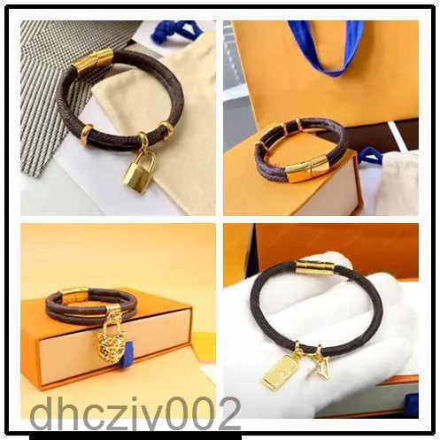 Designer Leather Bracelet for Mens Women Brand Luxury Jewelry Gold Lock Bracelets Men Pendant Tiger Female 17cm 19cm 21cm MNEL CGLZ