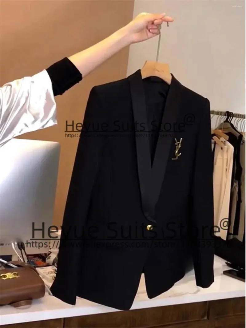 Ternos masculinos high-end preto luxuosamente ajuste fino um botão xale lapela noivo smoking 2 peças define elegante masculino blazer trajes de hombre