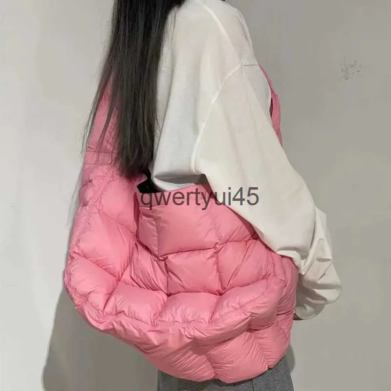 Bolsas de hombro obos Color caramelo acolchado bolso cruzado diseñador acolchado mujeres Soulder Casual Nylon Puffer Tote cálido invierno andbagsH2421