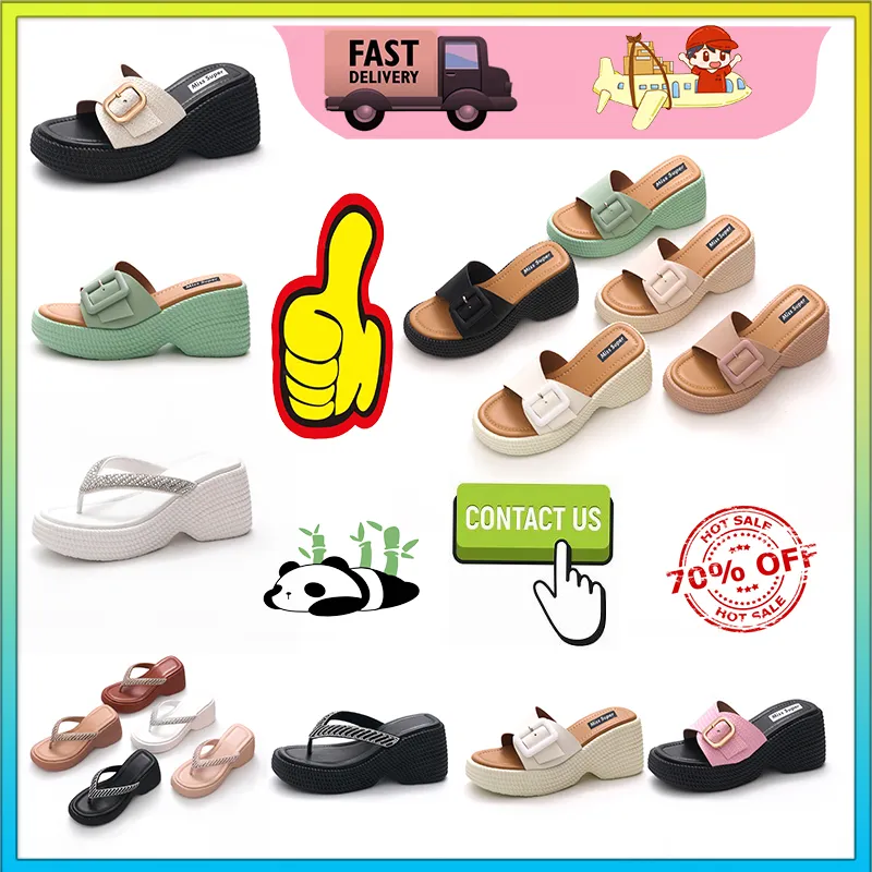 Lässige Designer-Plateau-Slipper mit dicken Sohlen, PVC-Hausschuhe für Herren, leicht, verschleißfest, Leder, Gummi, weiche Sohlen, flacher Sommer-Strand-Slipper