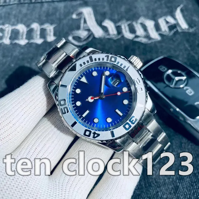 Titta på Designer Watches Men's New Luxury rostfritt stål mekanisk vattentät safir 41mm herrklocka