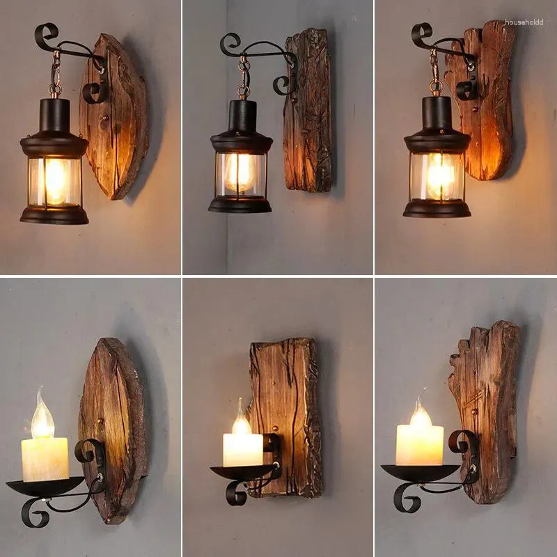 Wandlamp Woonkamer Houten LED Café Bar Slaapkamer Nachtkastje Industriële Stijl Woondecoratie Lampen