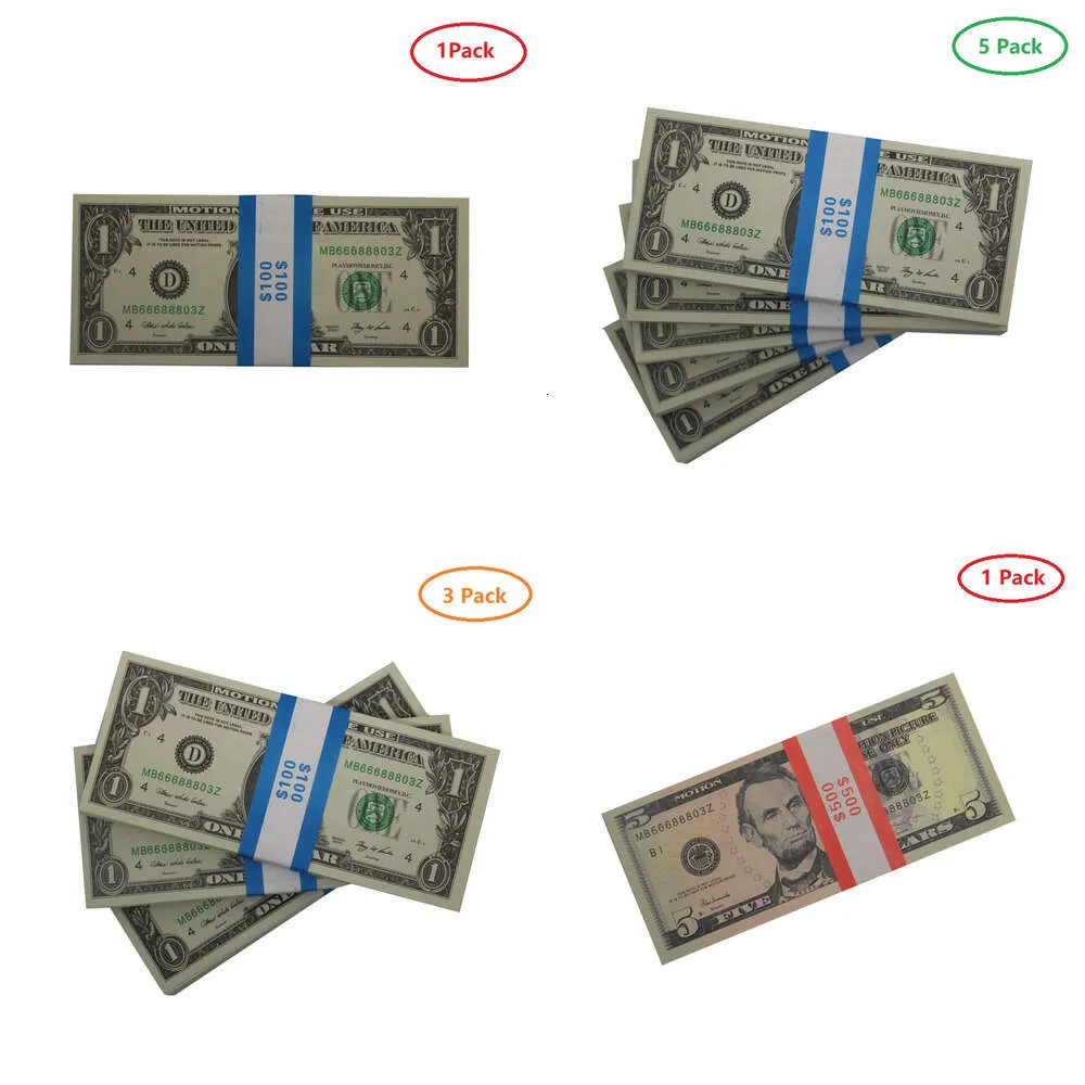 Party Replica US Fake Money Kids Spela leksak eller familjespelpapper Kopiera sedlar 100st Pack Practice Counting Movie Prop 20 Dollars Full Print Motion Picture Notes8za6