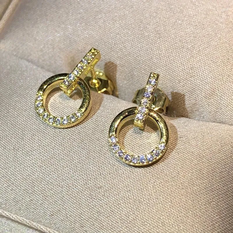 Orecchini a bottone semplice anello di moda ciondolo zircone 925 gioielli da donna in argento classico regalo di compleanno per feste Commercio all'ingrosso