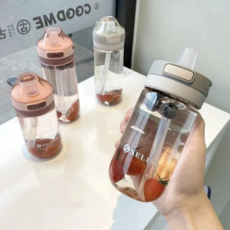 Чашка для бутылок с водой, доступная для беременных женщин, простая спортивная веревка на открытом воздухе, соломенная высокотемпературная пластиковая бутылка Kawaii