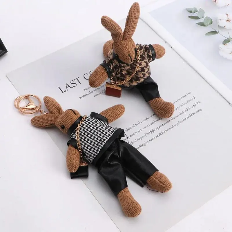 Keychains Key Holder Animal Doll Pendant Cloth Girls Car Accessories Bag Decoration Lady Korean Style Ring