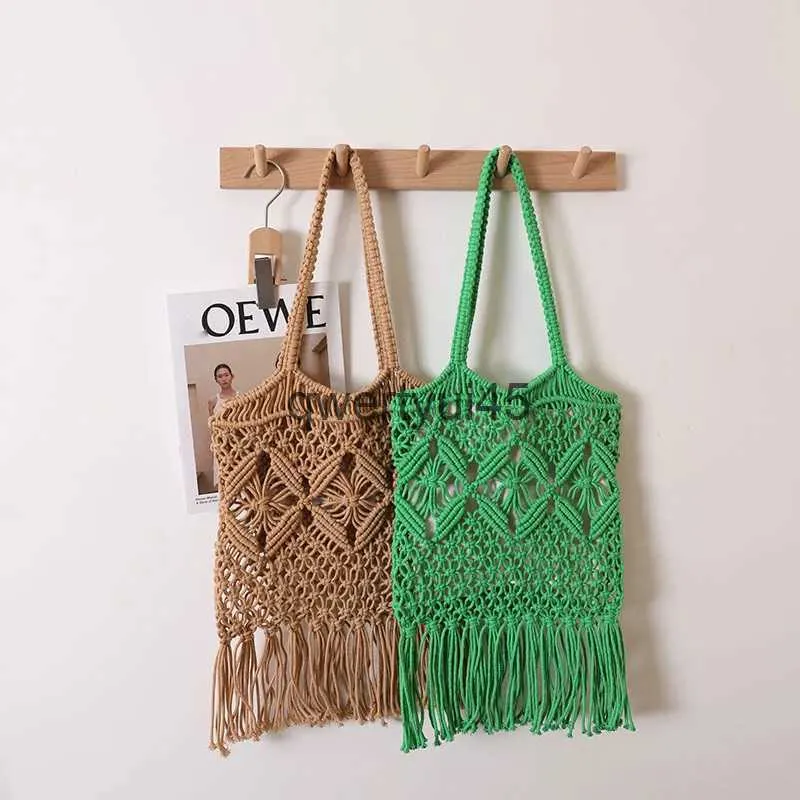 Shoulder Bags Soulder coon tread woven new ollow out womens bag nice tassel grass vacation style beacH2421