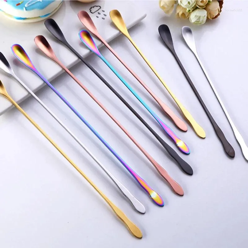 Coffee Scoops 1 PC Spoons Spoon With Long Handle Stainless Steel Kids Ice Scoop Cuillere Cucharas Colher Kitchen Tool Tableware