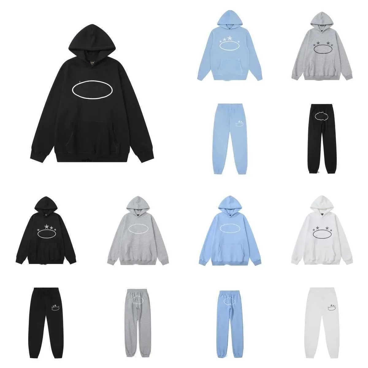 Männer und Frauen Sportbekleidung Pullover Hosen Set Designer Corteize Hoodie Street Apparel Sweatshirt Demon Island Langarm Plüsch Cargo Pullover Cortezs Trainingsanzug F