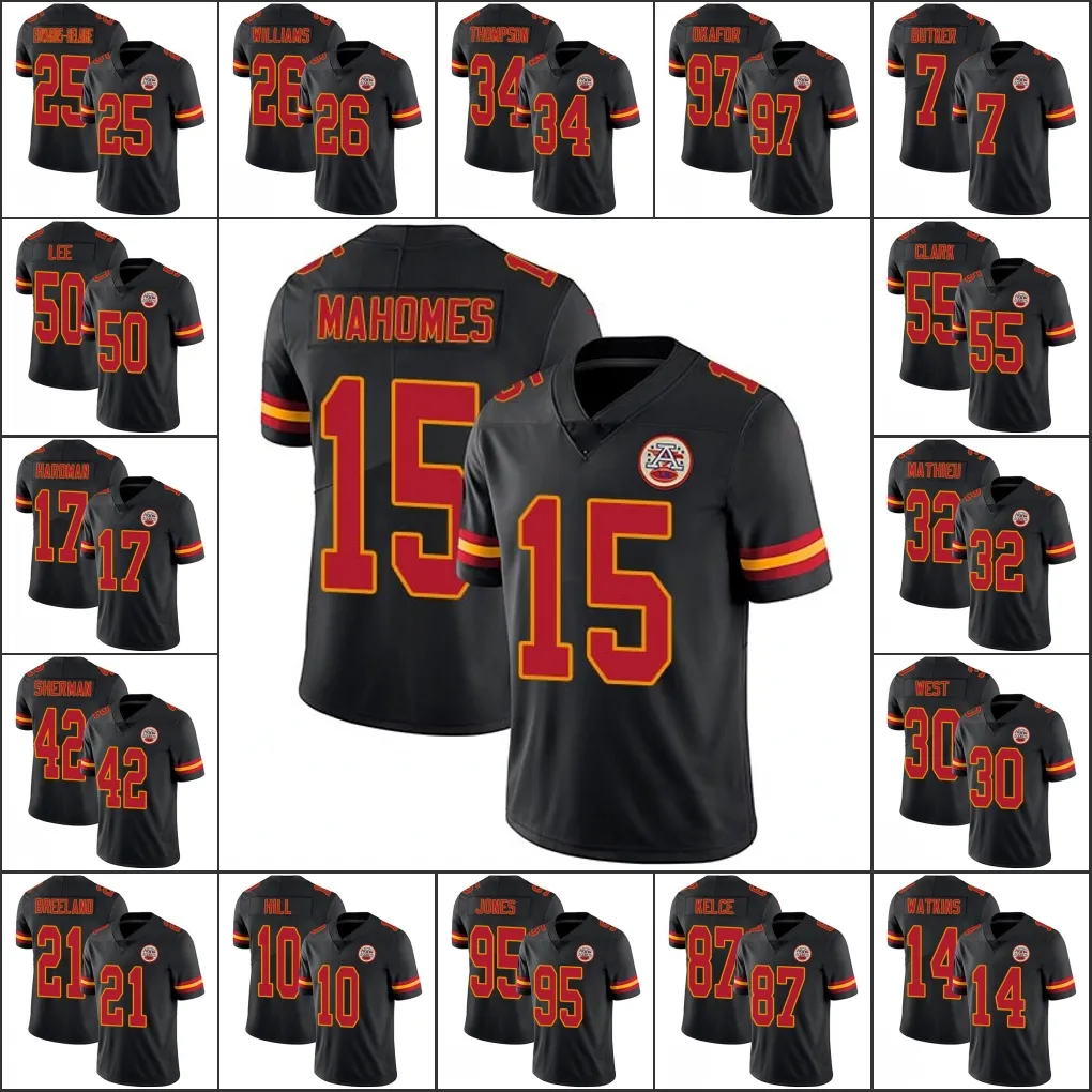 Kansas''City''Chiefs'men #15 Patrick Mahomes 14 Sammy Watkins 10 Tyreek Hill Custom Women Youth Limited Football Jersey