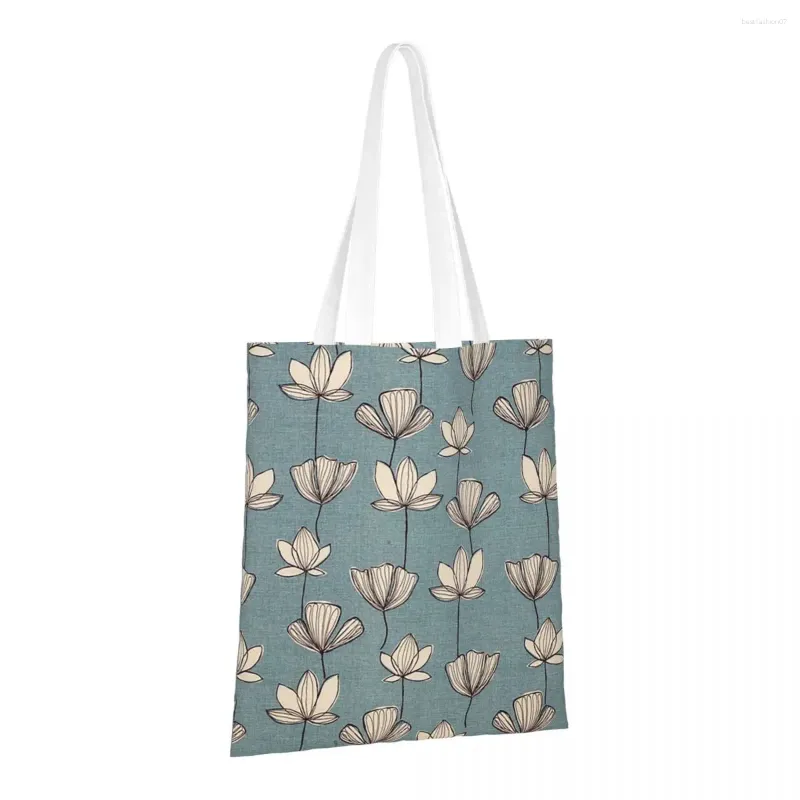 Sacs de courses réutilisables en forme de fleur de Lotus, fourre-tout pliable, lavable, léger et robuste, en Polyester, cadeau