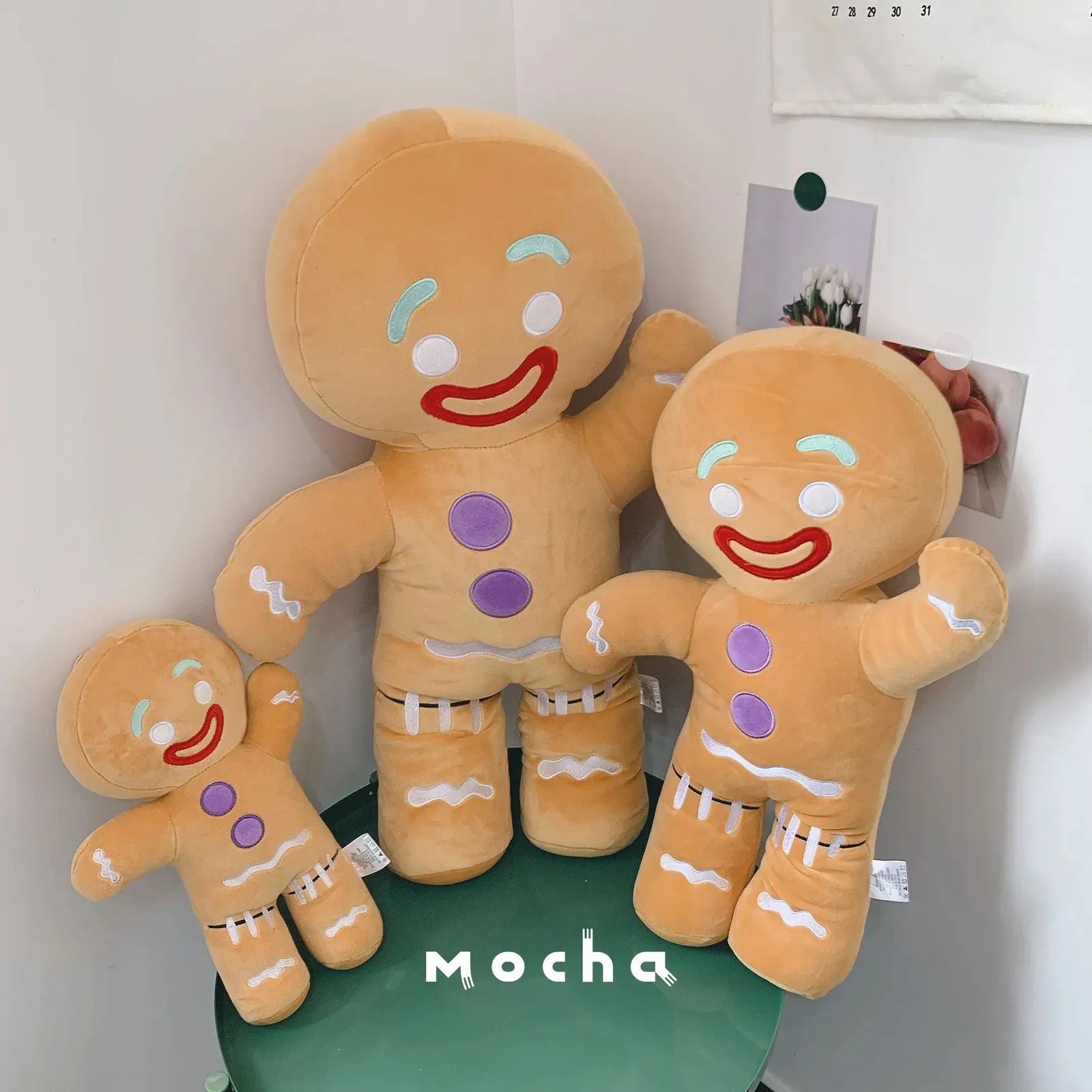 Gingerbread Man Plush Toy Baby Appease Doll Biscuits Man Pillow Car Seat Cushion Reindeer Home Decor Toy Children Christmas Gift 240129