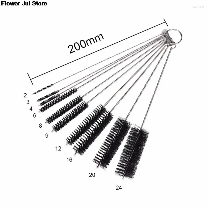 10 Pçs/set Tubo de Ensaio de Aço Inoxidável Escovas de Limpeza Suprimentos de Laboratório Garrafa de Bebê Bule Bico Ferramenta Limpa