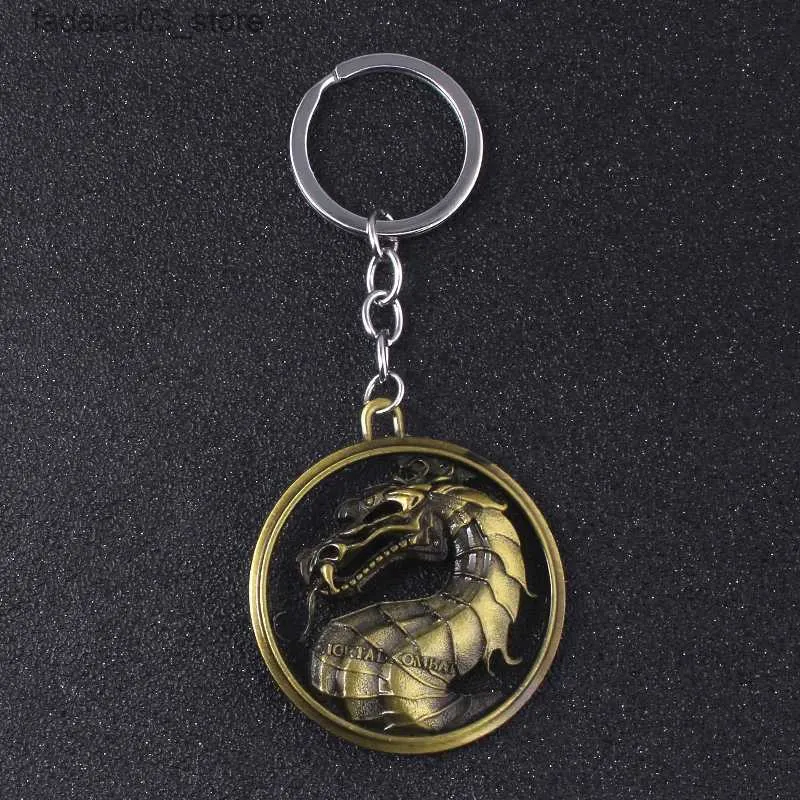 Klapety Gra Mortal Kombat Metal Metal Anit Animal Dragon Key Ring Holder Chaveiro Prezent dla mężczyzn Kluczowy akcesoria Q240201