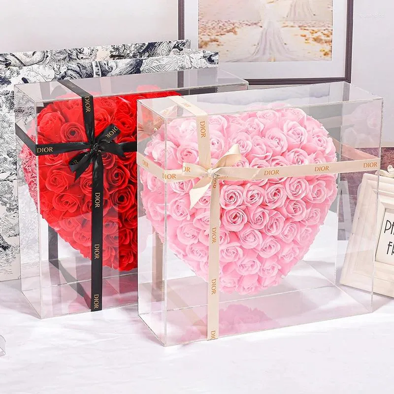 Party Decoration 18cm Rose Flower Heart Valentine's Day Present till flickvänner slutförde Red PE Mold Wedding/Birthday