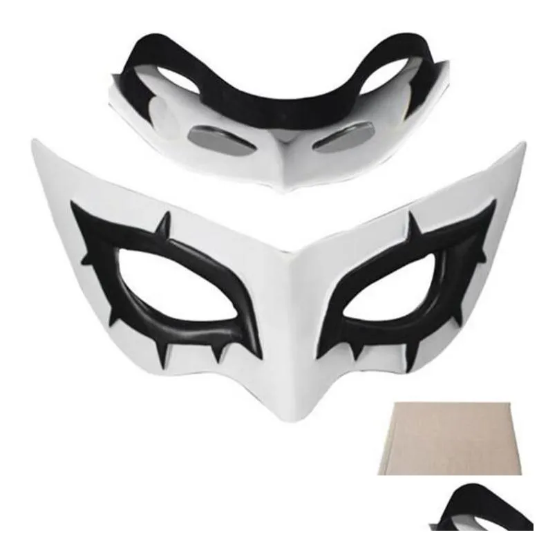 Máscaras de festa Herói Joker Máscara Branco Abs Cosplay Prop Comic Con Halloween Party Masque Meia Face Eye Drop Entrega Home Jardim Festivo Pa Dhbaz