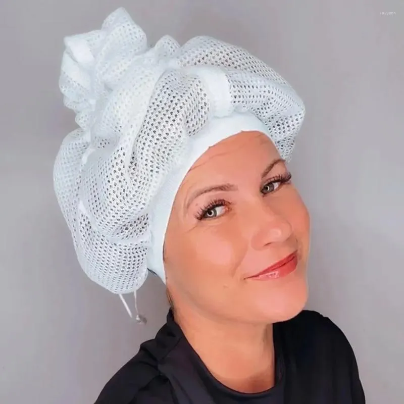 Toalha de secagem rápida chapéus de cabelo net plopping bonnet para mulheres cabeleireiro seco encaracolado secador boné dobrável chapéu de banho viagem para casa