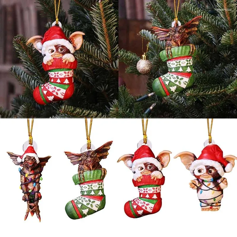 Decorazioni natalizie Simpatico albero di Chrismtas Pendenti in acrilico Gremlins Calzini da fata Ornamenti natalizi Drago volante Appeso per la casa