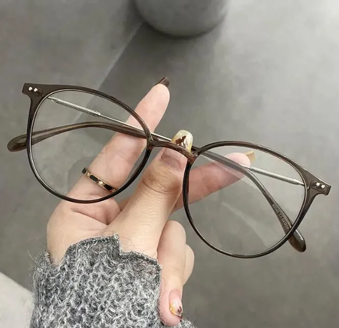 새로운 디자이너 선글라스 럭셔리 라운드 근시 안경 블루 라이트 차단 안경가 남성 남성 근처 시력 다이오피터 고품질 야외 거리 고글