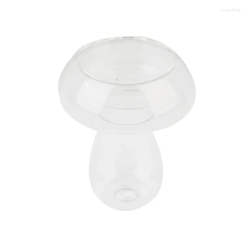 Bougeoirs support Table bougie bougeoir pour créatif Fine romantique champignon creux verre Transparent