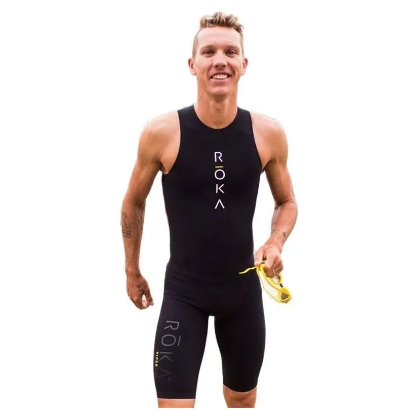 Tute da uomo Tute da uomo Roka Triathlon Senza maniche Nuoto e corsa Abbigliamento sportivo Body Collant da esterno Tuta in pelle 220914 D Dhead