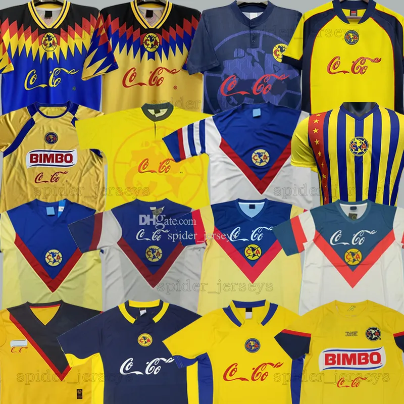 2004 2005 Club America Retro Soccer Jerseys 1999 98 Liga MX 1916-2006 90th 12 13 Football Shirts 1995 1990 S.Cabanas Zamorano Brandao Chucho 1988 97 Men Uniforms