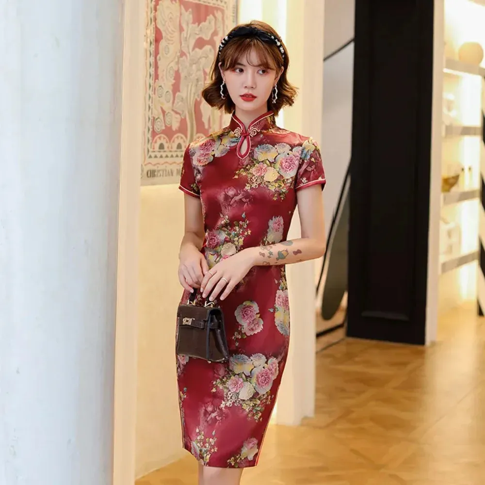 Robe Vintage pour femmes Streetwear femmes vêtements fête chinois Cheongsam Qipao mode vêtements décontracté élégant Style ethnique 240126