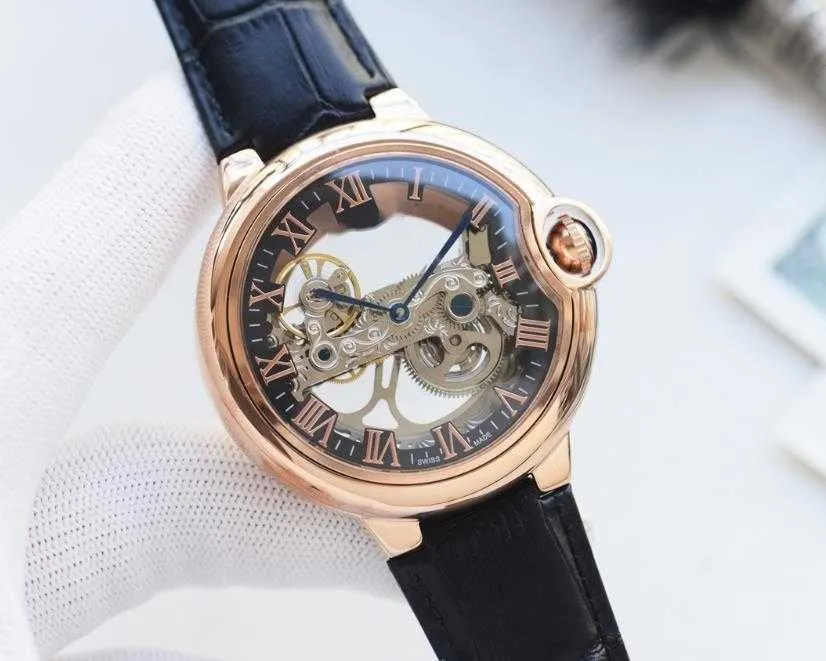 Designer relógio Mens relógios Top 316 aço inoxidável, pulseira de bezerro importada, movimento mecânico importado automático, espelho mineral anti-bagunça, tamanho 46 * 12
